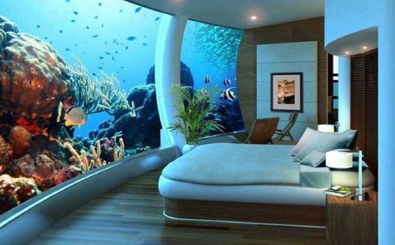 Underwater Bedroom — Blue, Serene