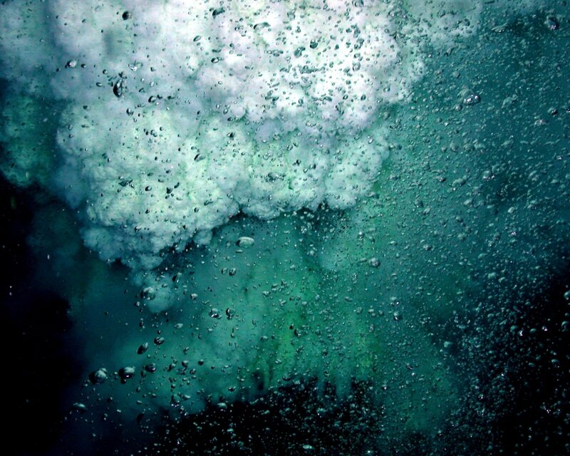 underwater bubbles and foam