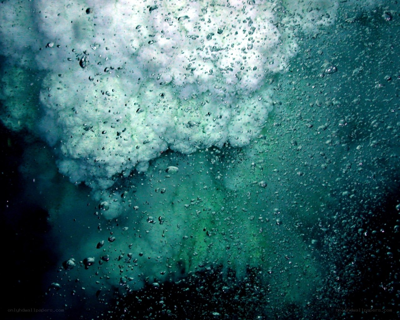 underwater bubbles and foam