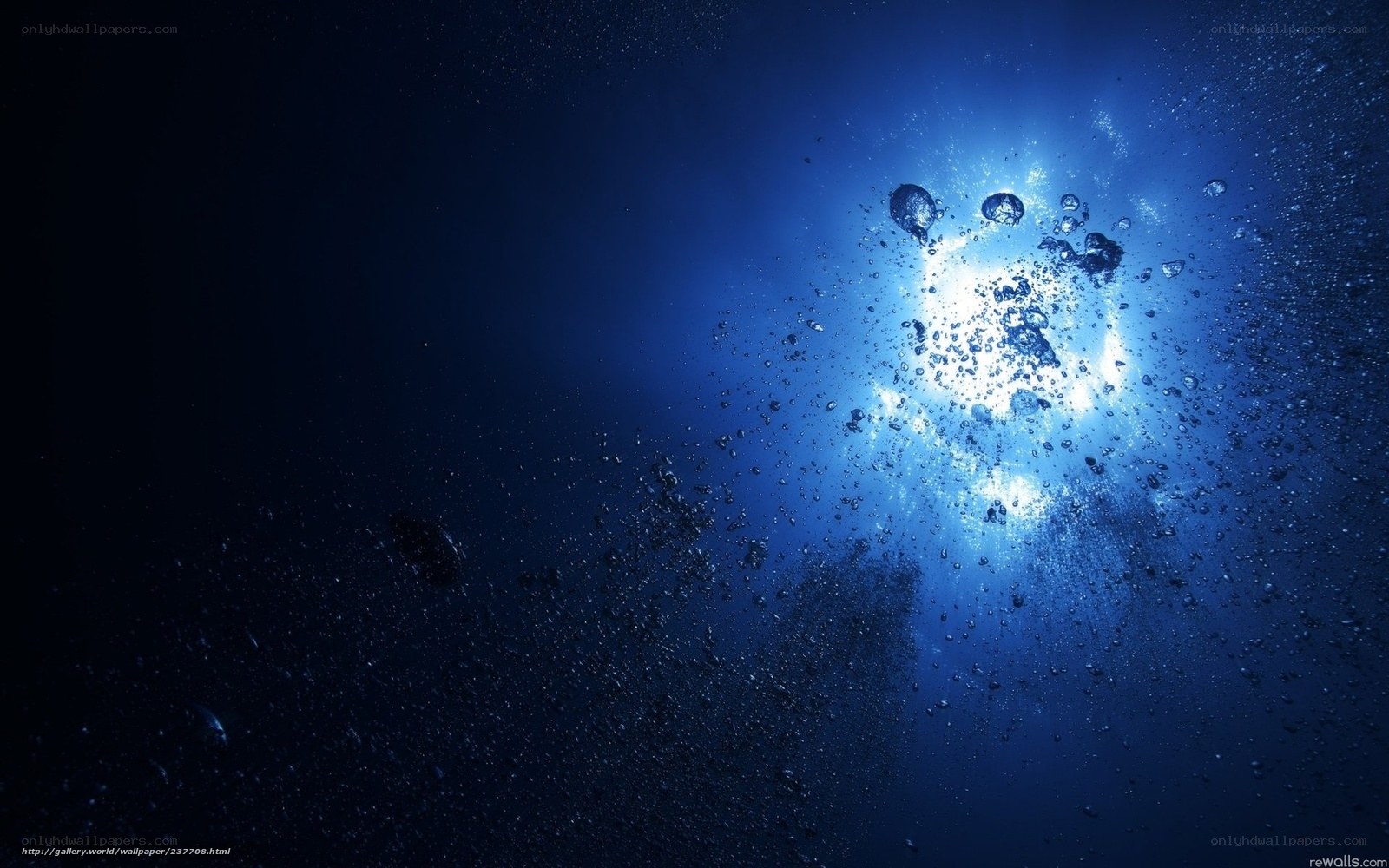 underwater bubbles and light
