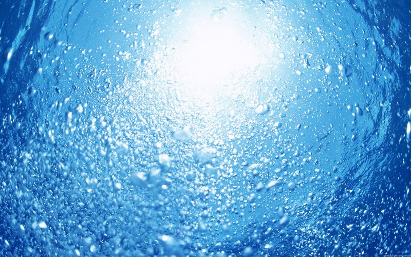 Underwater Bubbles and Light — Blue, Serene