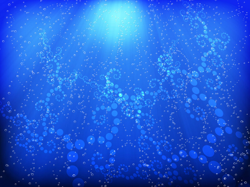 underwater bubbles and light rays