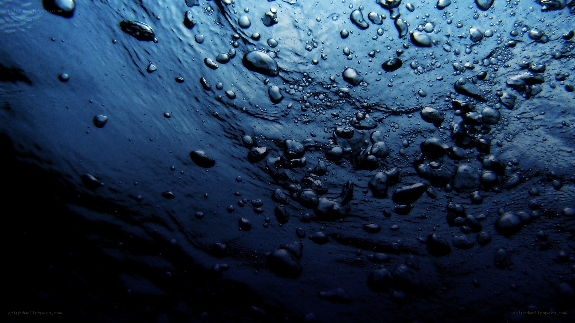 underwater bubbles and ripples