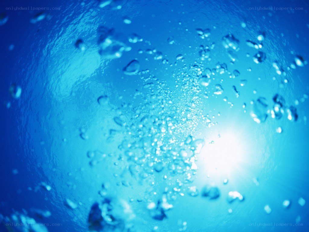 Underwater bubbles and sunlight
