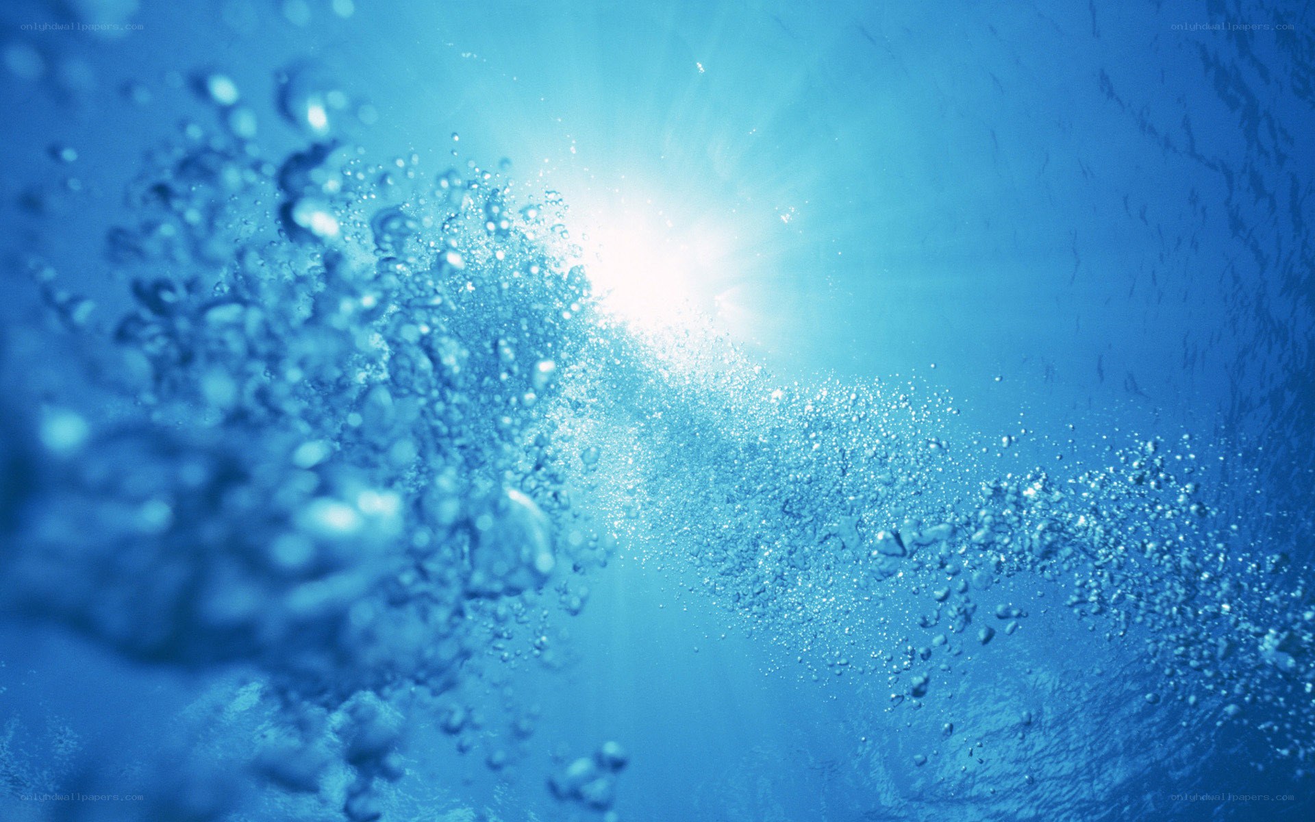 Underwater bubbles and sunlight