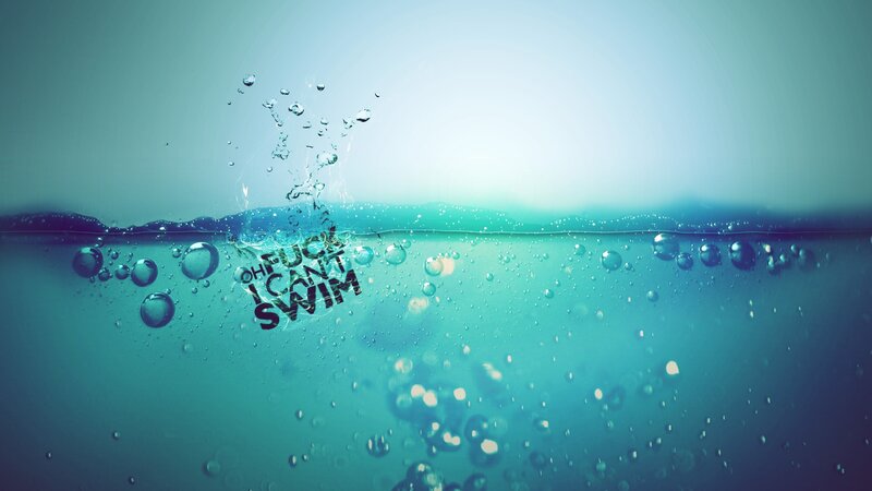Underwater Bubbles and Text