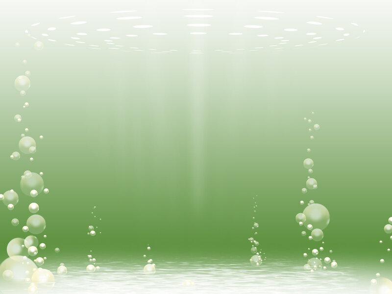 Underwater Bubbles — Green, Serene, Digital Art