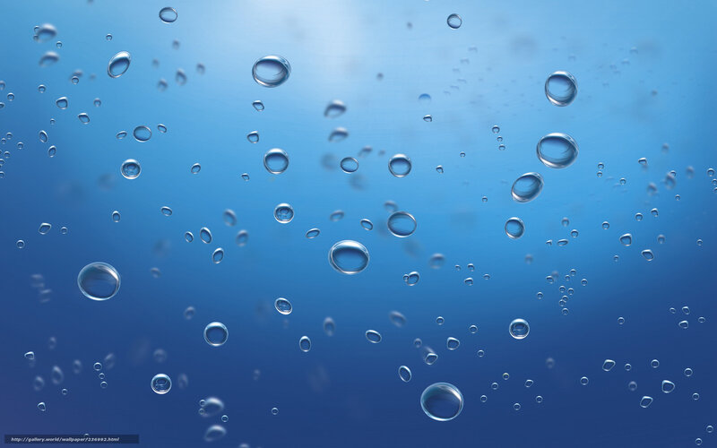 Underwater bubbles in blue water