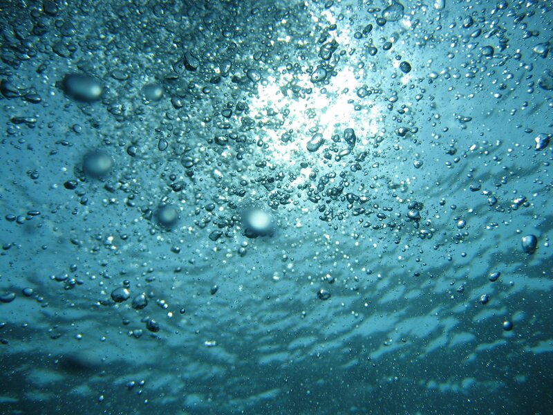 Underwater bubbles rising