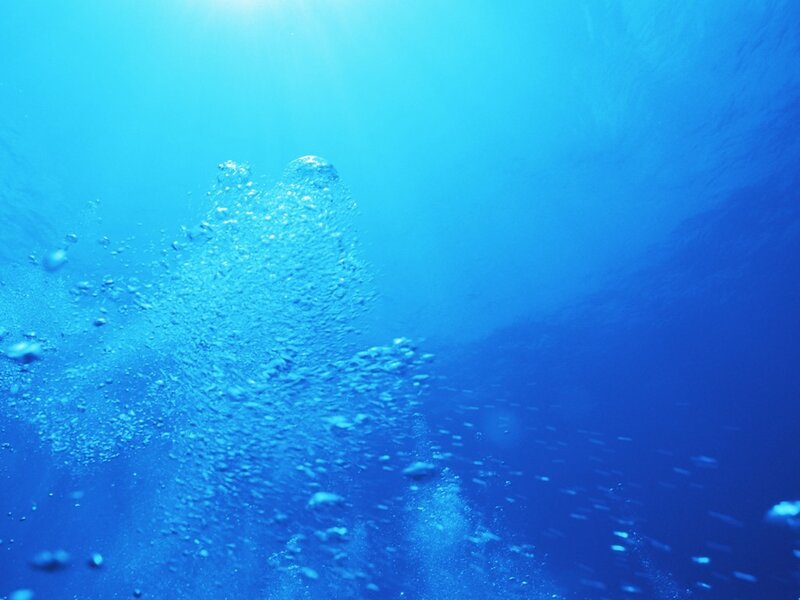Underwater bubbles rising