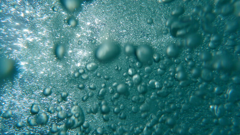 Underwater bubbles rising