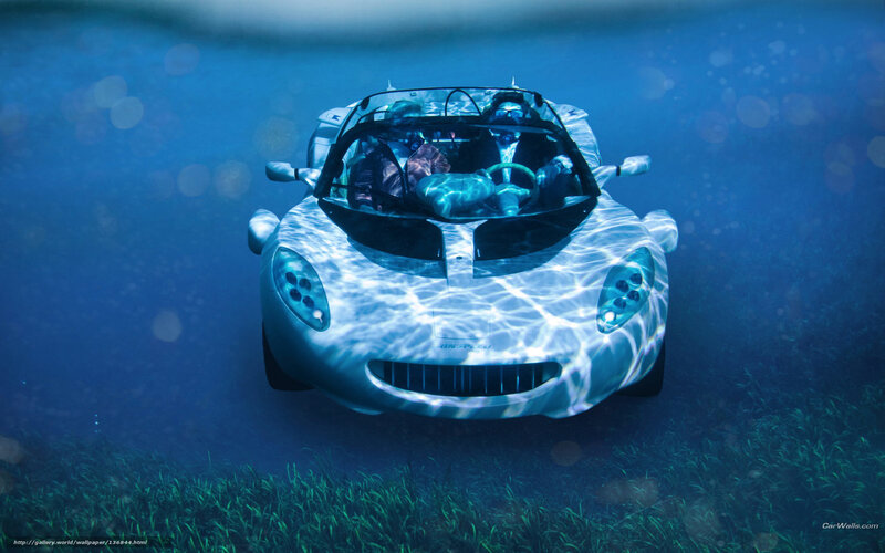 Underwater car on ocean floor