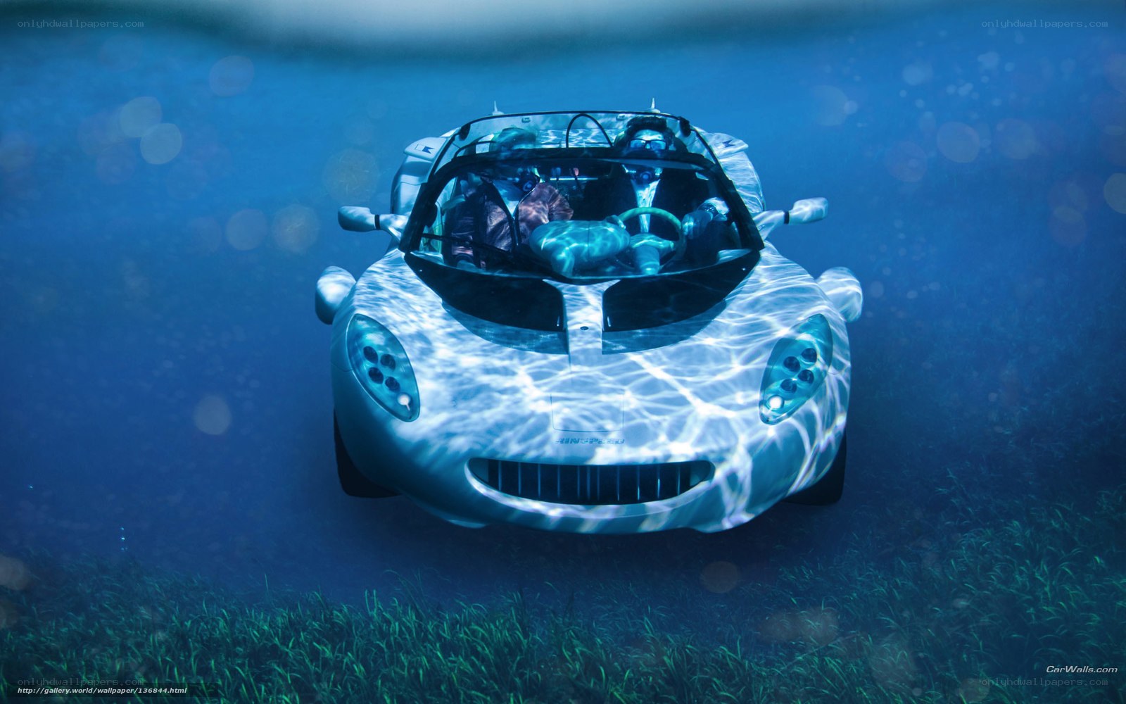 Underwater car on ocean floor