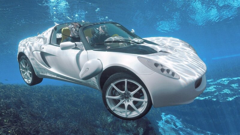 underwater car with divers