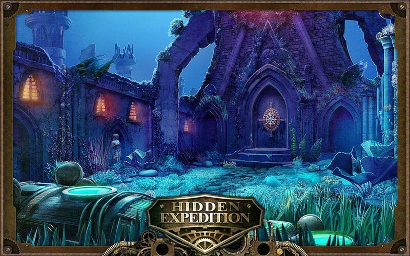 Underwater Castle Ruins — Blue, Mysterious