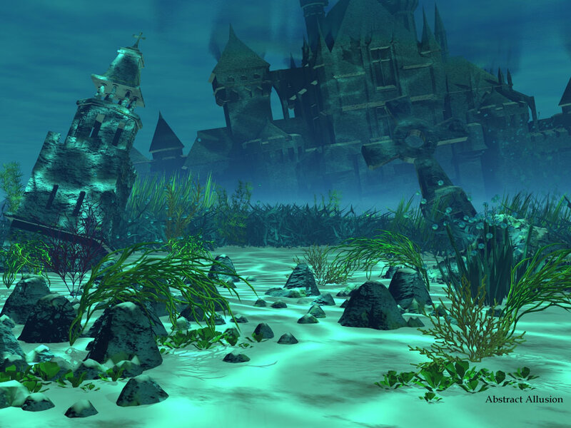 Underwater castle ruins
