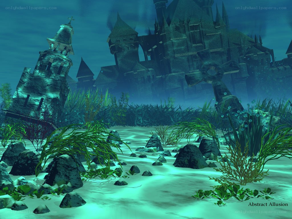 Underwater castle ruins