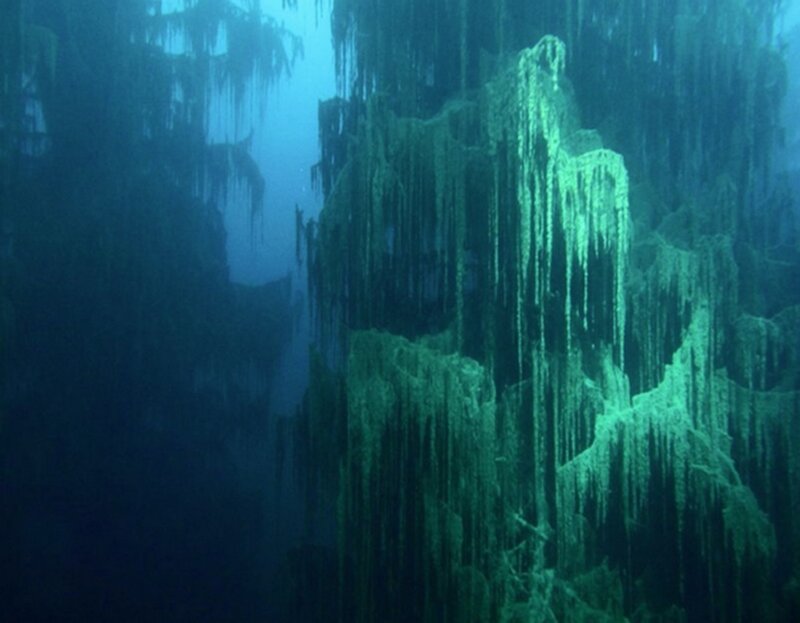 Underwater Cave Formations — Blue