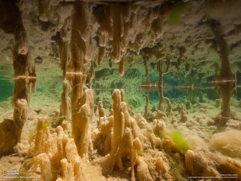 Underwater cave formations