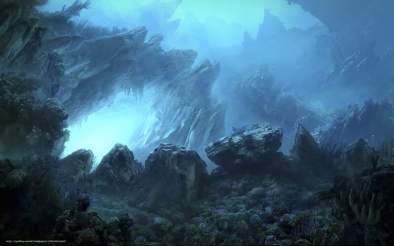 underwater cave landscape