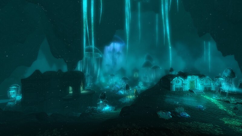 Underwater cave settlement