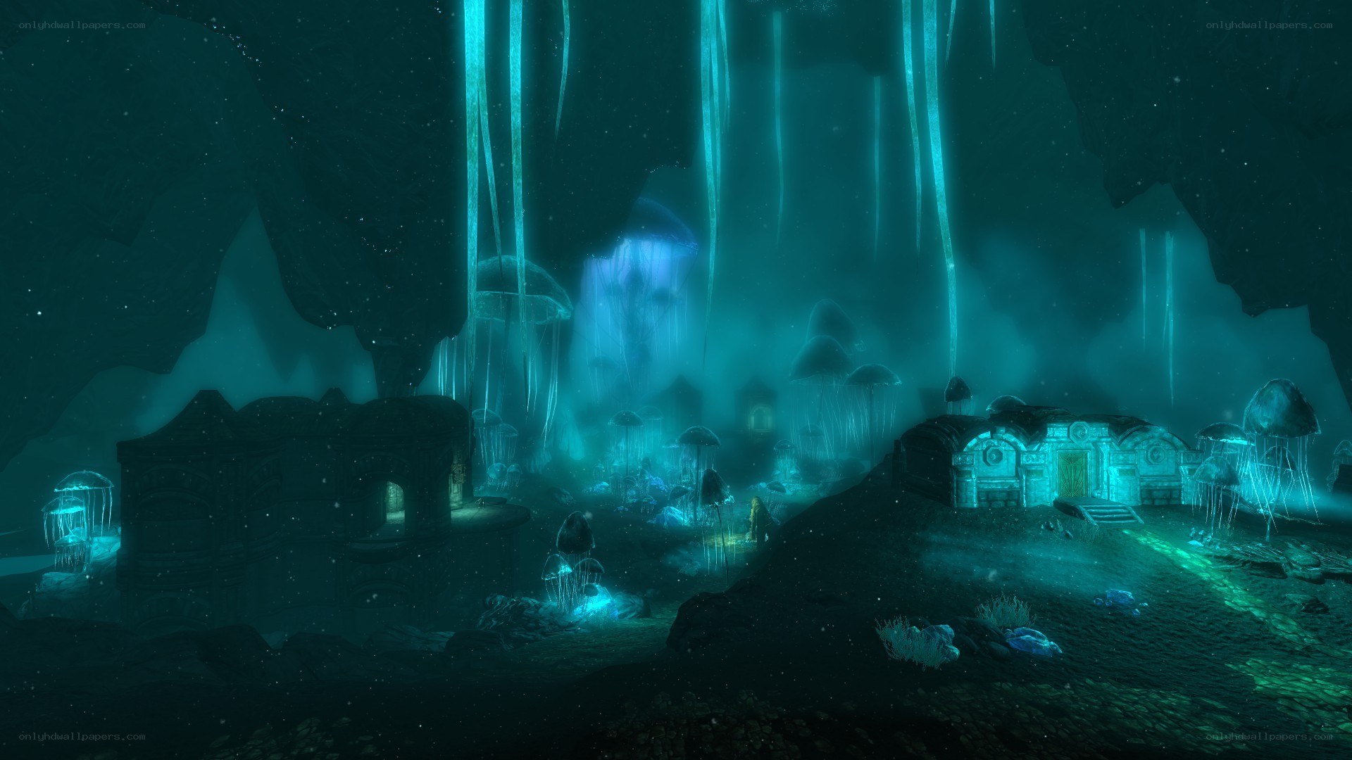 Underwater cave settlement