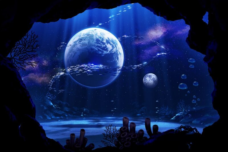 Underwater Cave View — Blue