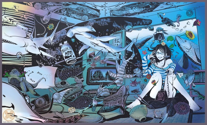 underwater chaos with girl