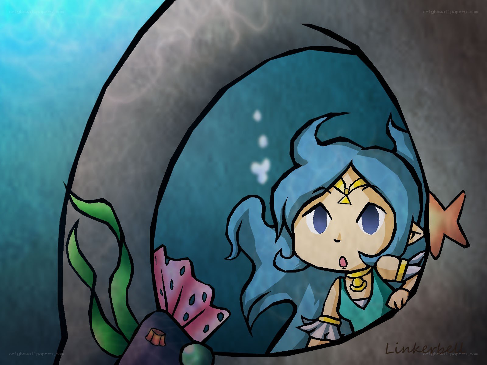 underwater character illustration