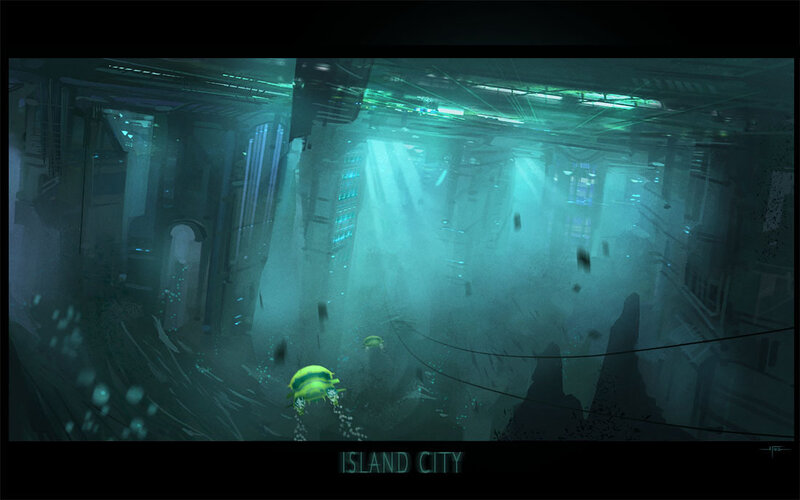 Underwater city concept art