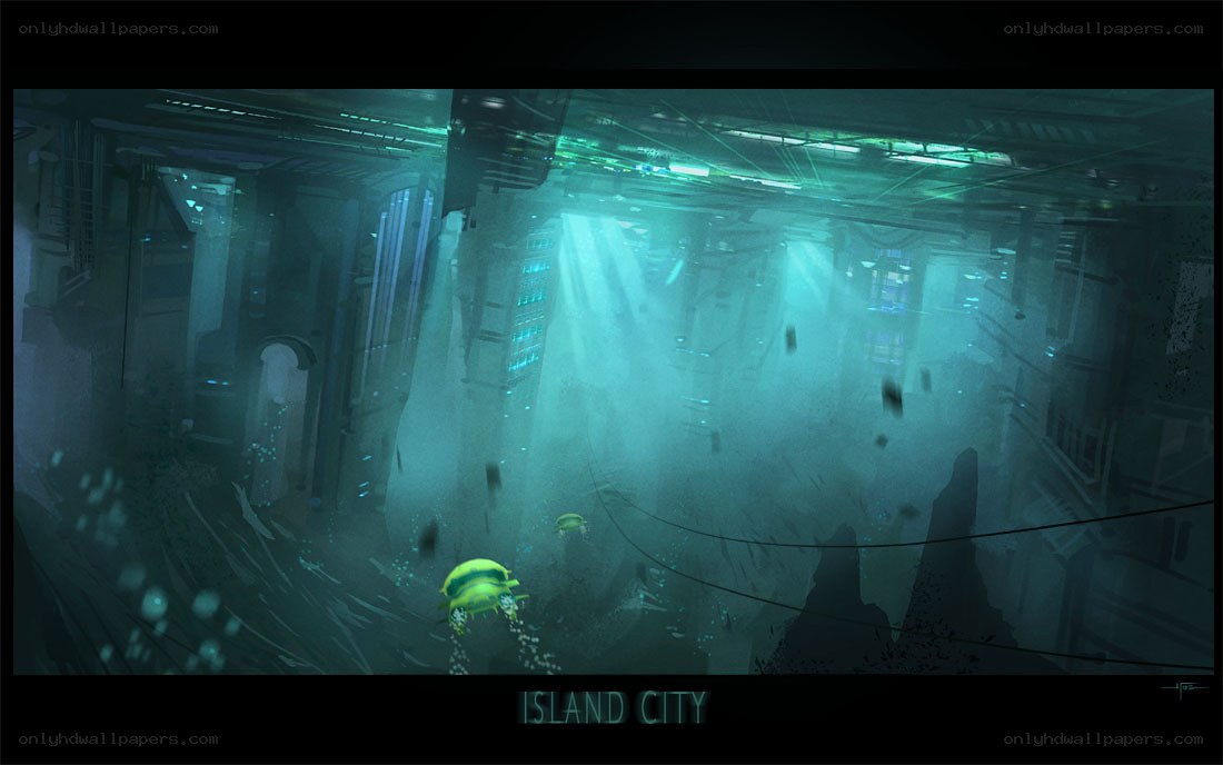 Underwater city concept art