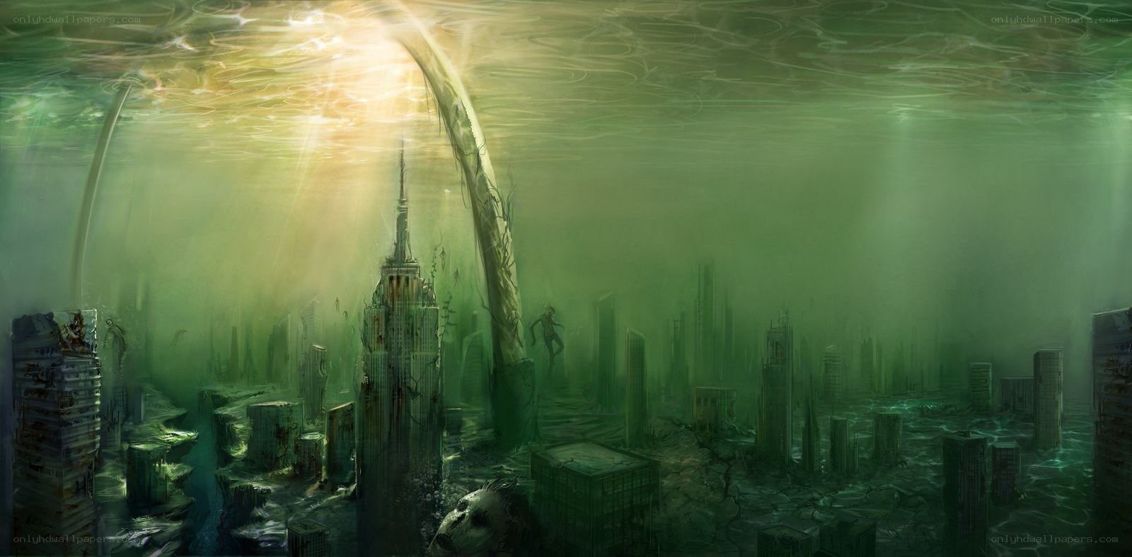 underwater city ruins