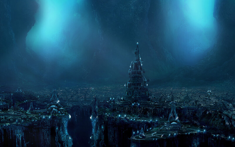 Underwater City Ruins — Blue, Mysterious
