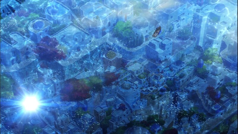 Underwater City Ruins — Blue, Serene, Anime