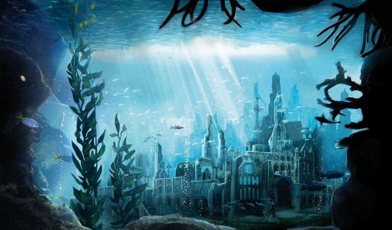 Underwater City Ruins — Blue, Serene