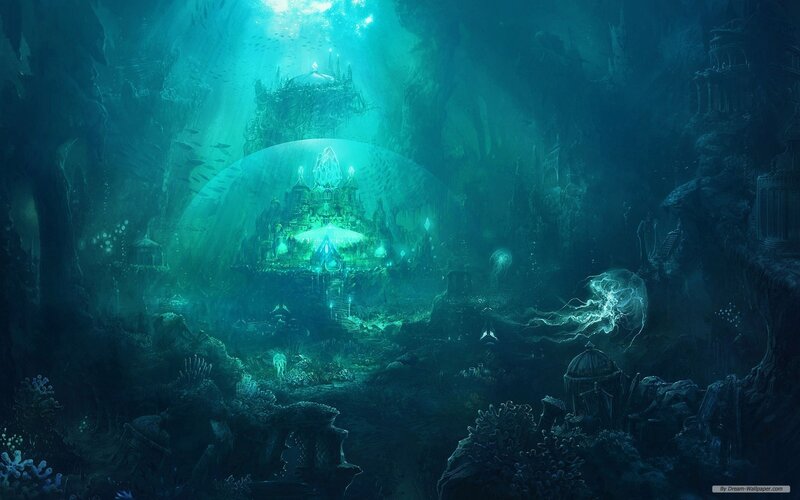 Underwater City Ruins — Teal