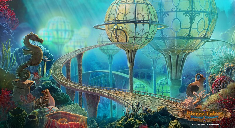 Underwater City with Seahorse