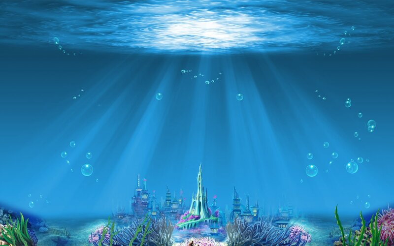 Underwater Cityscape — Blue, Serene, Digital Art
