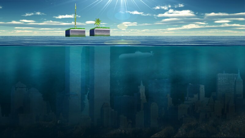 Underwater Cityscape — Blue, Serene