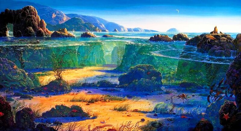 Underwater Coastal Scene — Blue