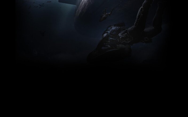 Underwater combat scene