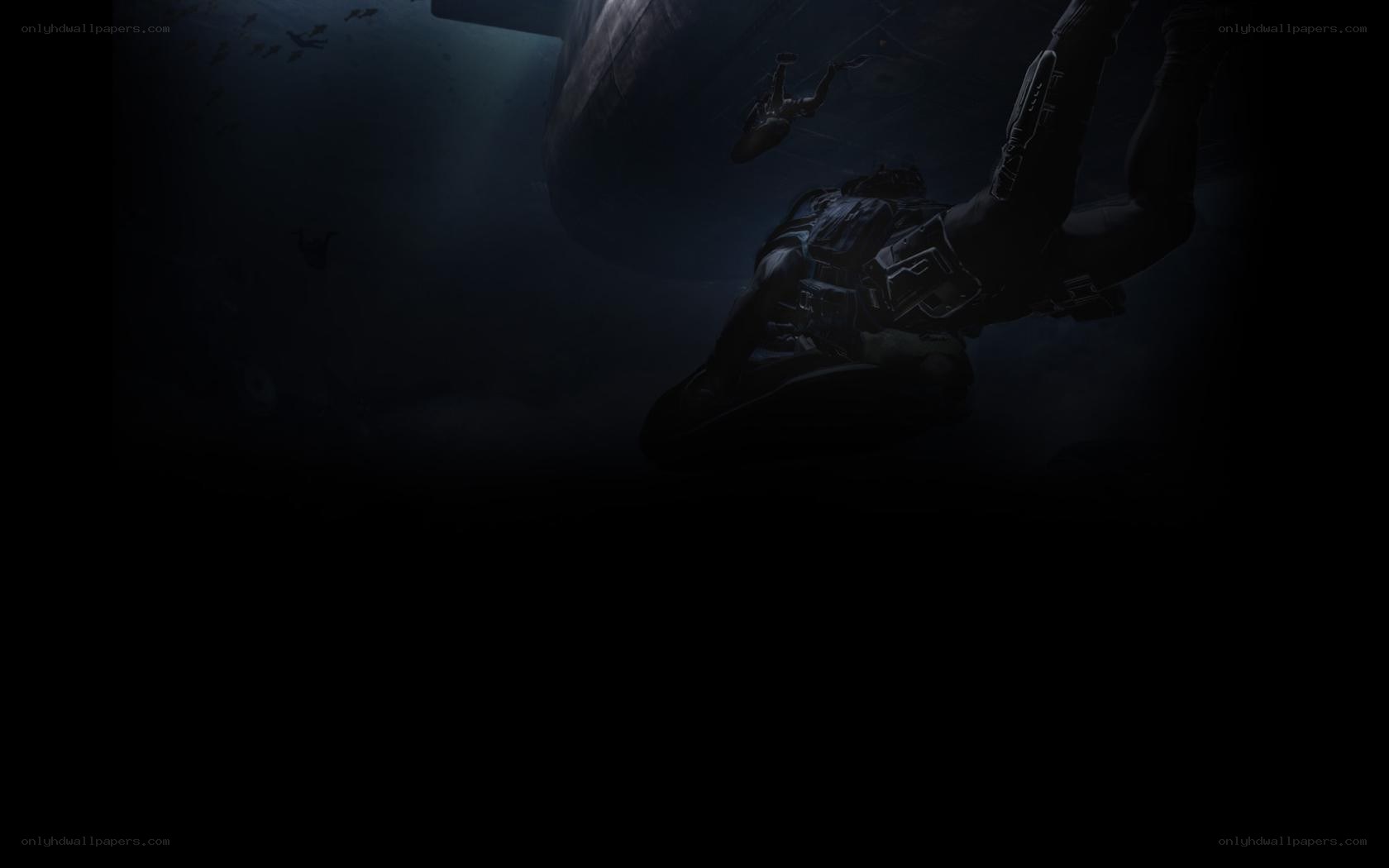 Underwater combat scene