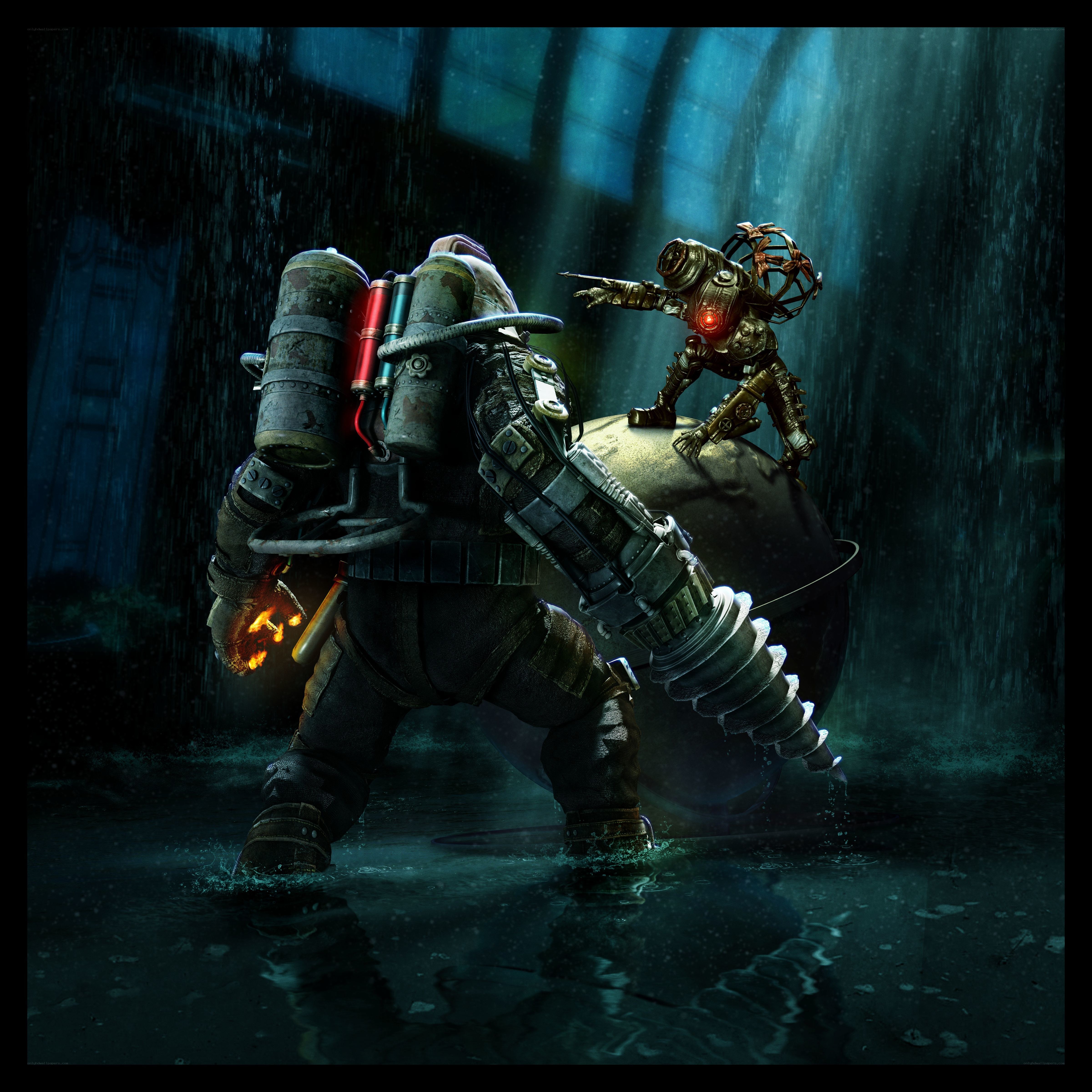 Underwater combat scene