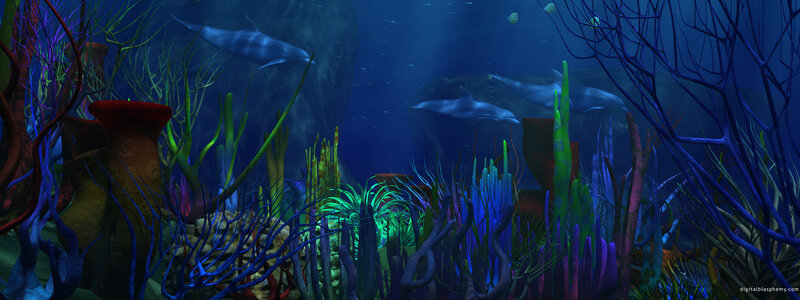Underwater coral reef scene