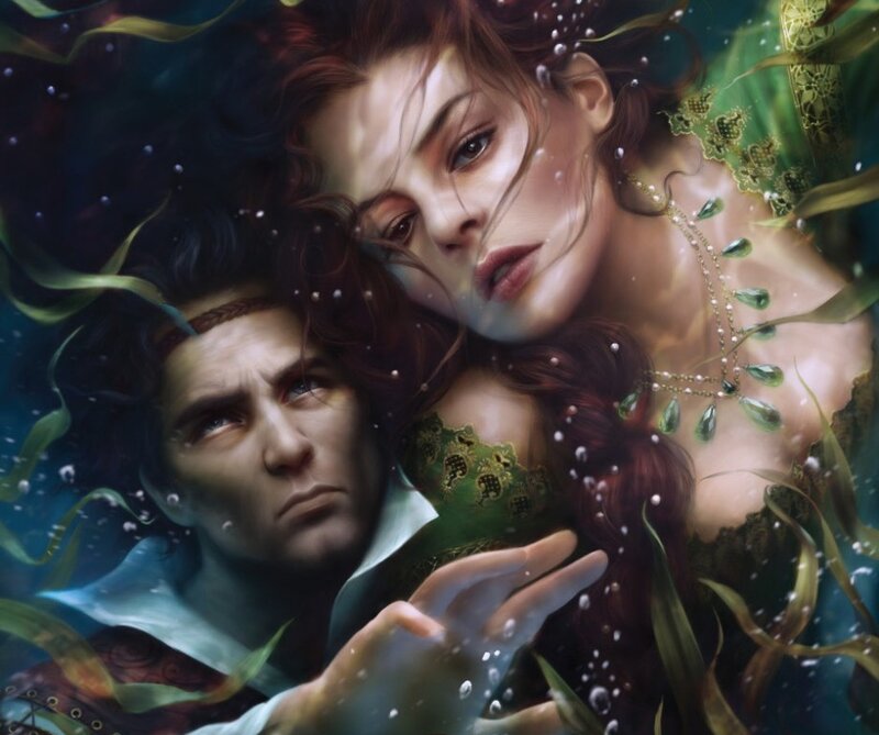 underwater couple in fantasy art