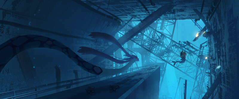 Underwater Creature in Ruins