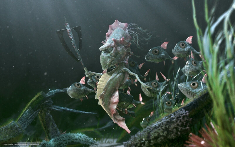Underwater creature with fish