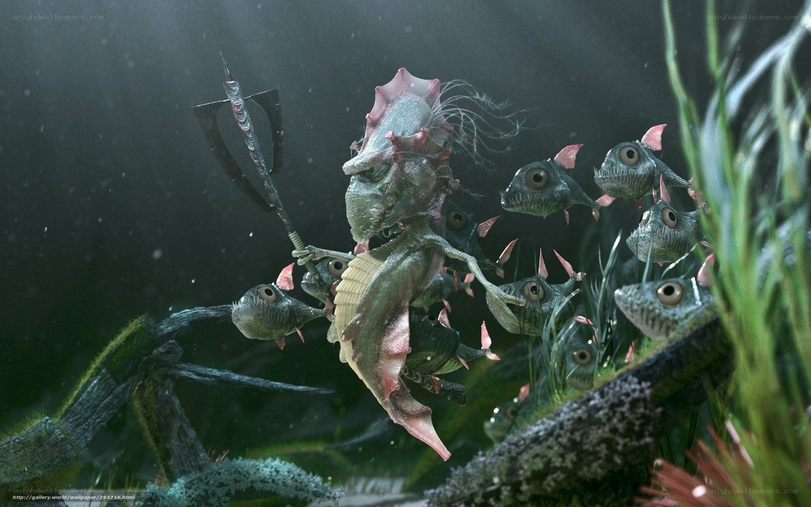 Underwater creature with fish