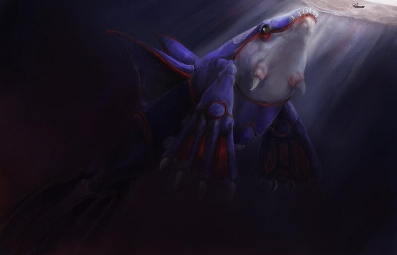 Underwater creature with glowing eyes