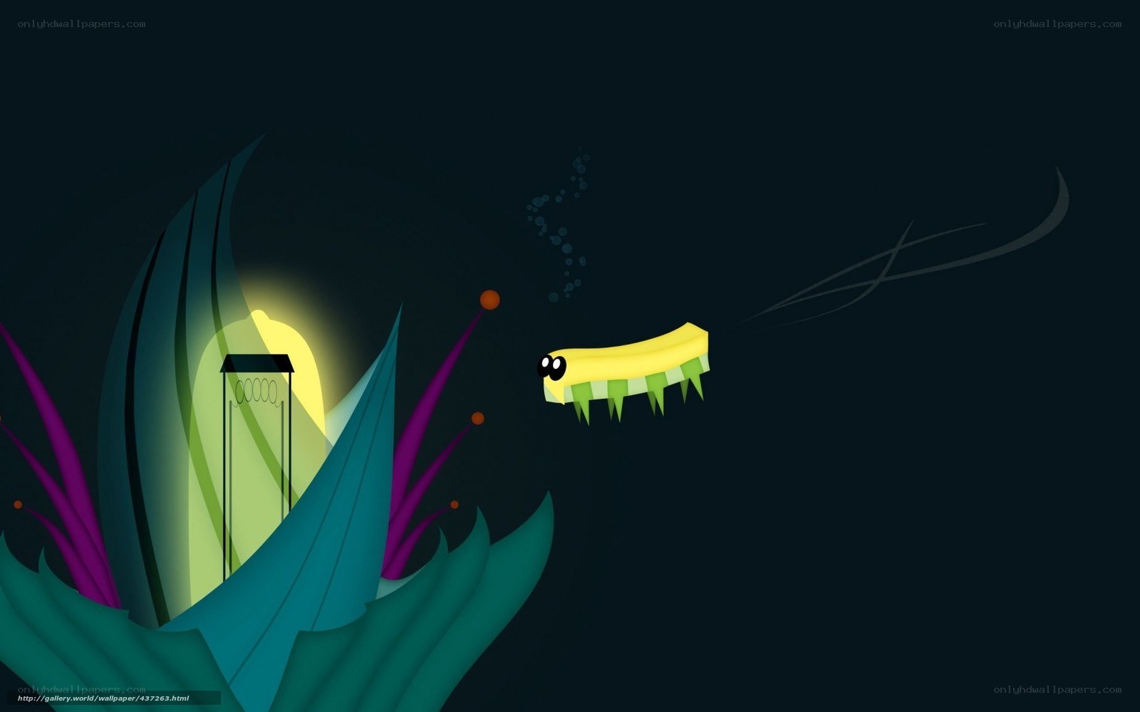 Underwater creature with glowing plant